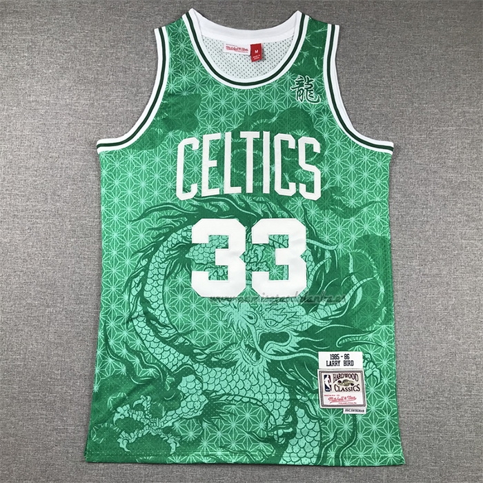 Camiseta Boston Celtics Larry Bird NO 33 Asian Heritage Throwback 1985-86 Verde